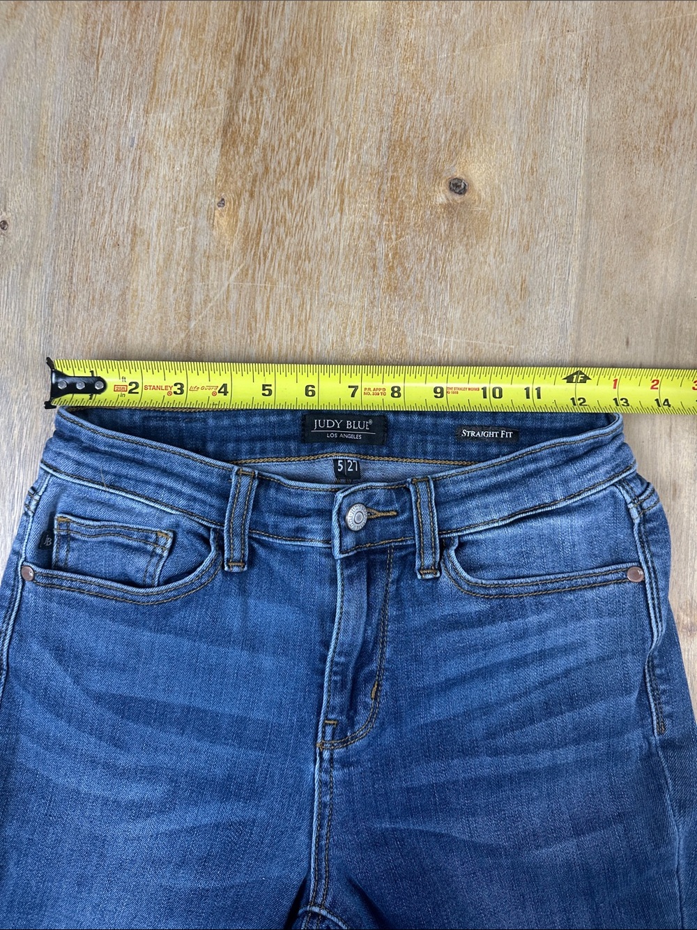 Judy Blue Mid Rise Classic Straight Leg Jeans in Medium Blue Wash - Picture 5 of 11